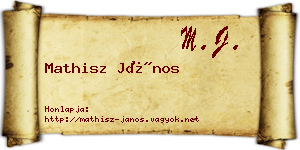 Mathisz János névjegykártya