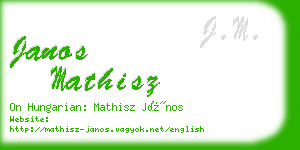 janos mathisz business card
